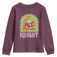 Resist Portland Frog Protest Youth Sweatshirt Funny No Kings Christmas Gift - Wonder Print Shop