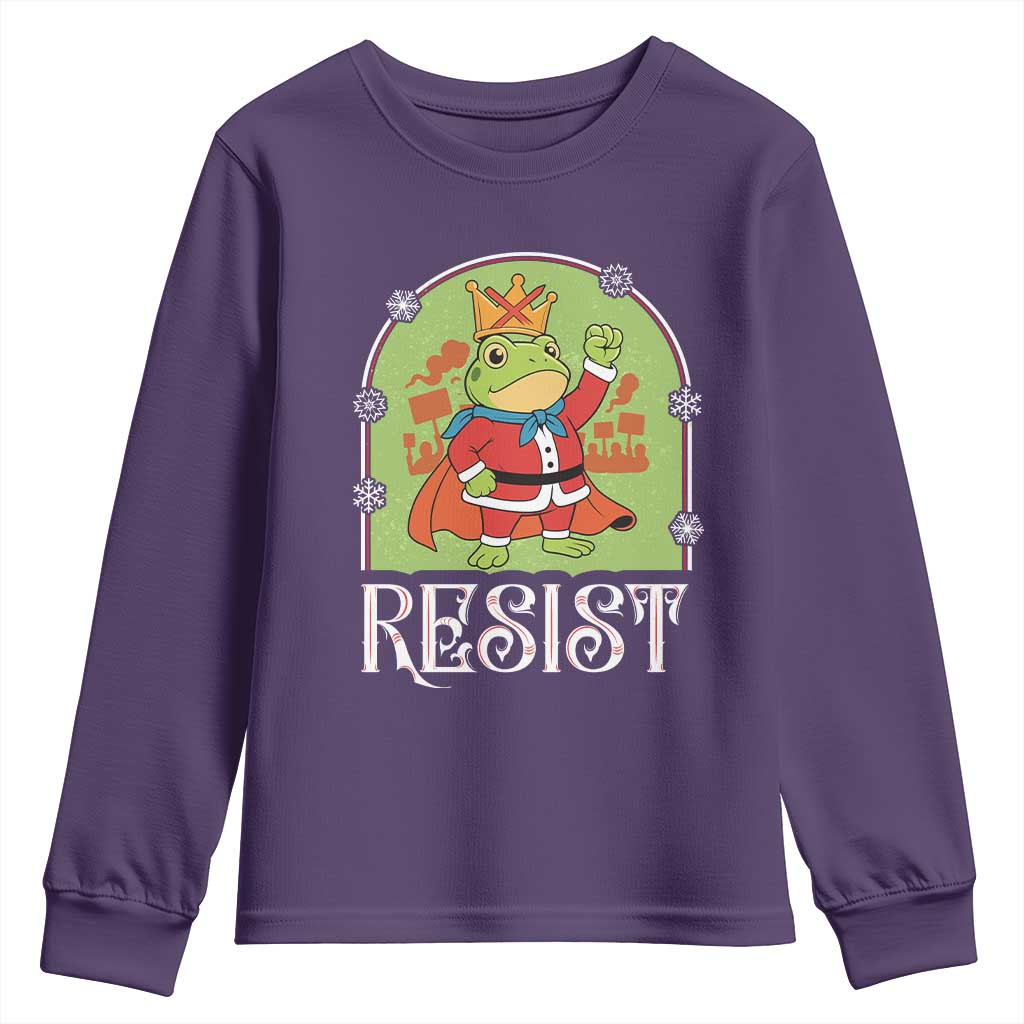 Resist Portland Frog Protest Youth Sweatshirt Funny No Kings Christmas Gift - Wonder Print Shop