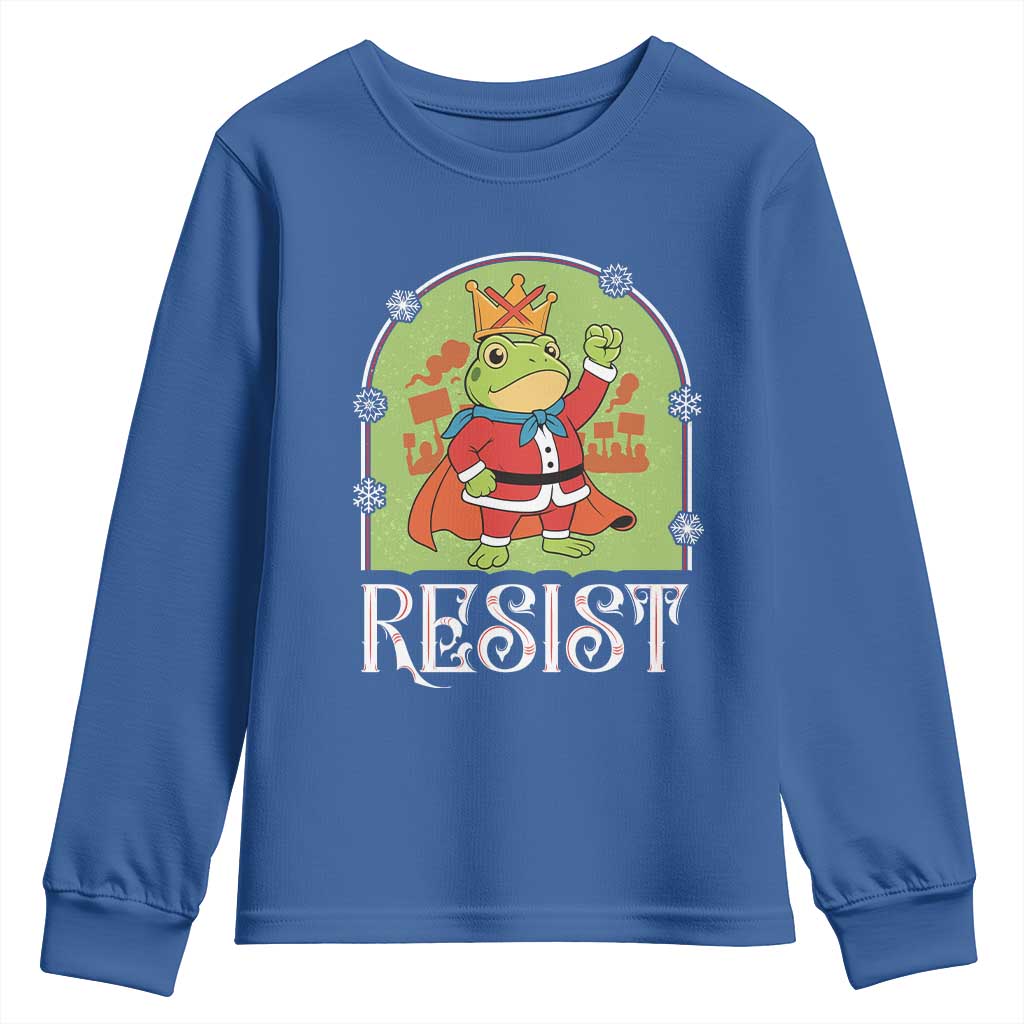 Resist Portland Frog Protest Youth Sweatshirt Funny No Kings Christmas Gift - Wonder Print Shop