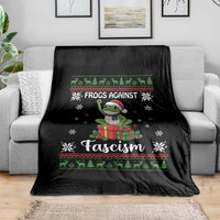 Frogs Against Fascism Ugly Sweater Throw Blanket Funny Portland Christmas Frog Gift - Wonder Print Shop