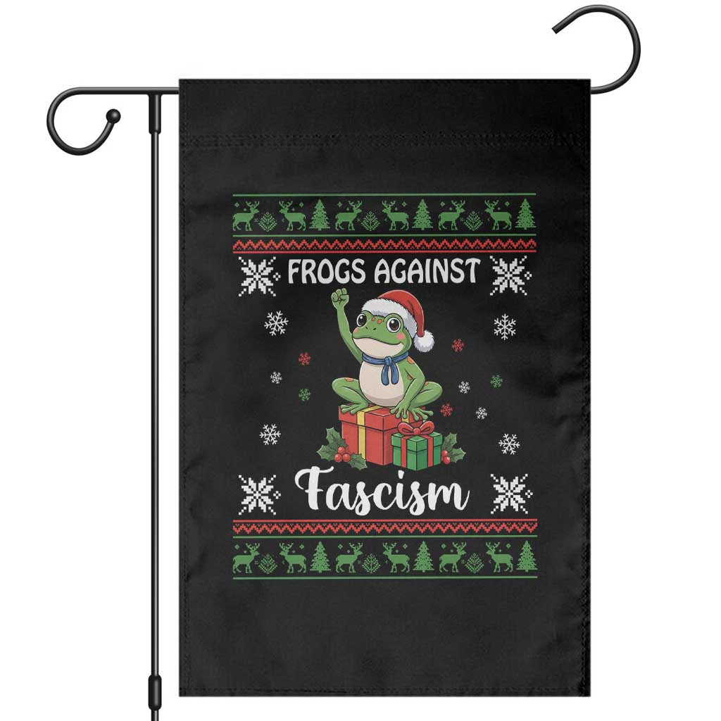 Frogs Against Fascism Ugly Sweater Garden Flag Funny Portland Christmas Frog Gift - Wonder Print Shop