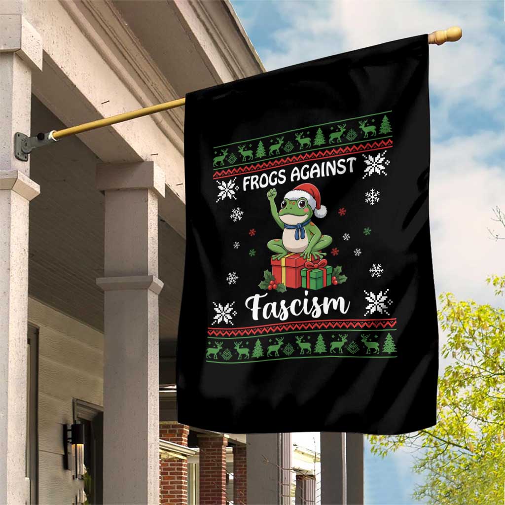 Frogs Against Fascism Ugly Sweater Garden Flag Funny Portland Christmas Frog Gift - Wonder Print Shop