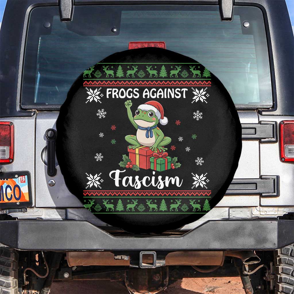 Frogs Against Fascism Ugly Sweater Spare Tire Cover Funny Portland Christmas Frog Gift - Wonder Print Shop