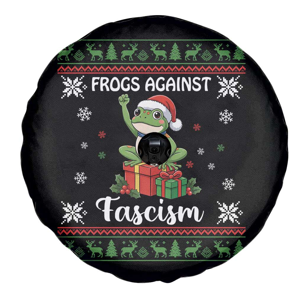 Frogs Against Fascism Ugly Sweater Spare Tire Cover Funny Portland Christmas Frog Gift - Wonder Print Shop