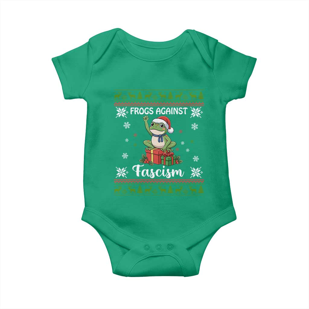 Frogs Against Fascism Ugly Sweater Baby Onesie Funny Portland Christmas Frog Gift - Wonder Print Shop