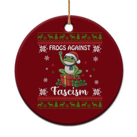 Frogs Against Fascism Ugly Sweater Ceramic Ornament Funny Portland Xmas Frog Gift - Wonder Print Shop