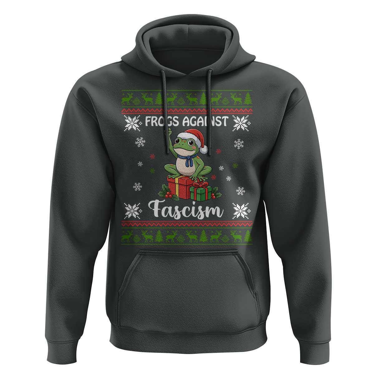 Frogs Against Fascism Ugly Sweater Hoodie Funny Portland Christmas Frog Gift - Wonder Print Shop