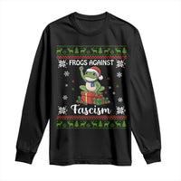 Frogs Against Fascism Ugly Sweater Long Sleeve Shirt Funny Portland Christmas Frog Gift - Wonder Print Shop