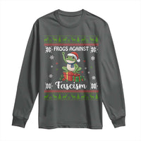 Frogs Against Fascism Ugly Sweater Long Sleeve Shirt Funny Portland Christmas Frog Gift - Wonder Print Shop