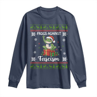 Frogs Against Fascism Ugly Sweater Long Sleeve Shirt Funny Portland Christmas Frog Gift - Wonder Print Shop