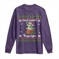 Frogs Against Fascism Ugly Sweater Long Sleeve Shirt Funny Portland Christmas Frog Gift - Wonder Print Shop