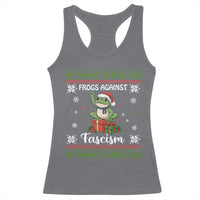 Frogs Against Fascism Ugly Sweater Racerback Tank Top Funny Portland Christmas Frog Gift - Wonder Print Shop