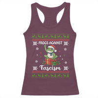 Frogs Against Fascism Ugly Sweater Racerback Tank Top Funny Portland Christmas Frog Gift - Wonder Print Shop