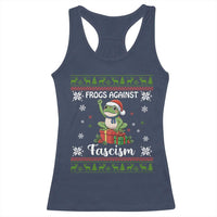 Frogs Against Fascism Ugly Sweater Racerback Tank Top Funny Portland Christmas Frog Gift - Wonder Print Shop