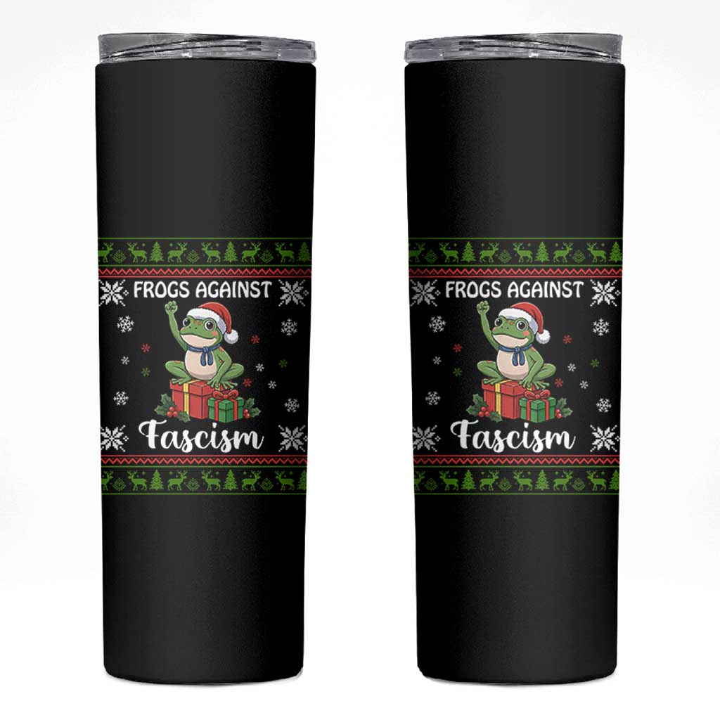 Frogs Against Fascism Ugly Sweater Skinny Tumbler Funny Portland Christmas Frog Gift - Wonder Print Shop