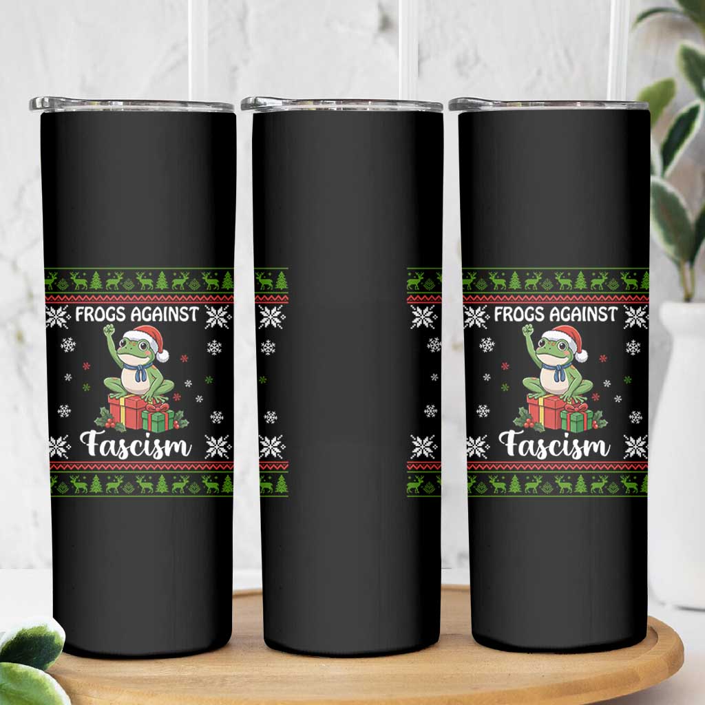 Frogs Against Fascism Ugly Sweater Skinny Tumbler Funny Portland Christmas Frog Gift - Wonder Print Shop
