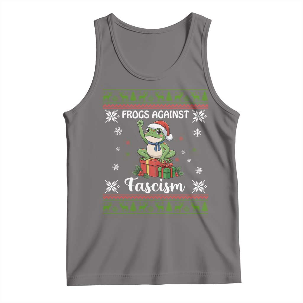 Frogs Against Fascism Ugly Sweater Tank Top Funny Portland Christmas Frog Gift - Wonder Print Shop
