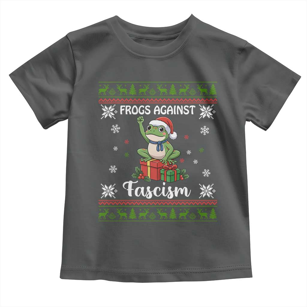 Frogs Against Fascism Ugly Sweater Toddler T Shirt Funny Portland Christmas Frog Gift - Wonder Print Shop