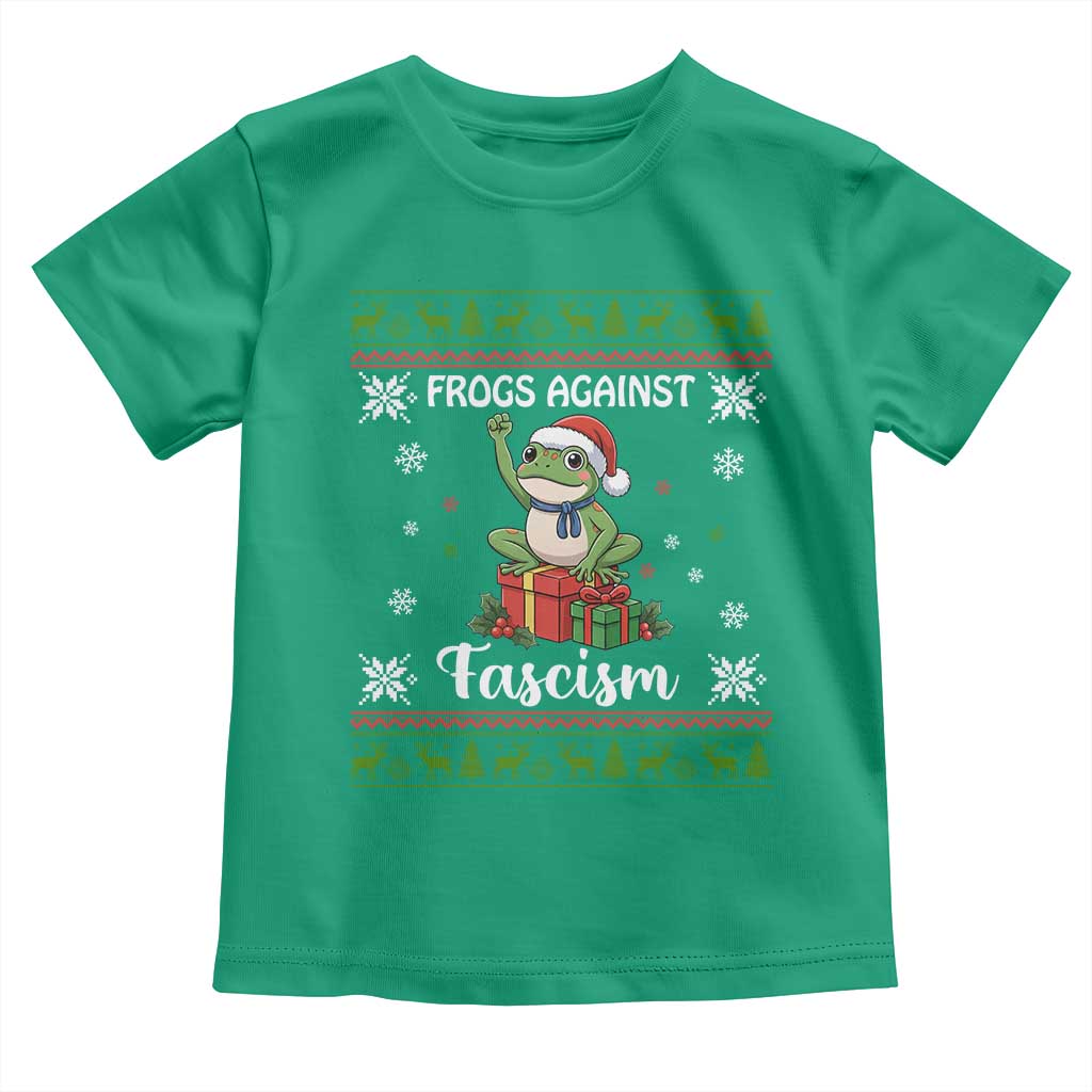 Frogs Against Fascism Ugly Sweater Toddler T Shirt Funny Portland Christmas Frog Gift - Wonder Print Shop