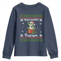 Frogs Against Fascism Ugly Sweater Youth Sweatshirt Funny Portland Christmas Frog Gift - Wonder Print Shop