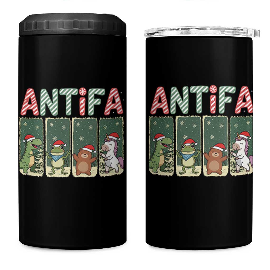 Funny Christmas Frogtifa 4 in 1 Can Cooler Tumbler Portland Resist Frog Protest - Wonder Print Shop