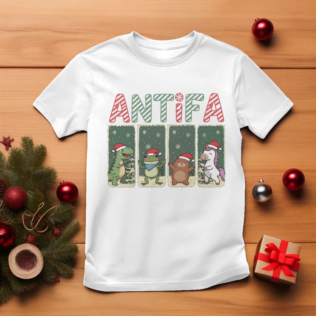 Funny Christmas Frogtifa T Shirt Portland Resist Frog Protest - Wonder Print Shop