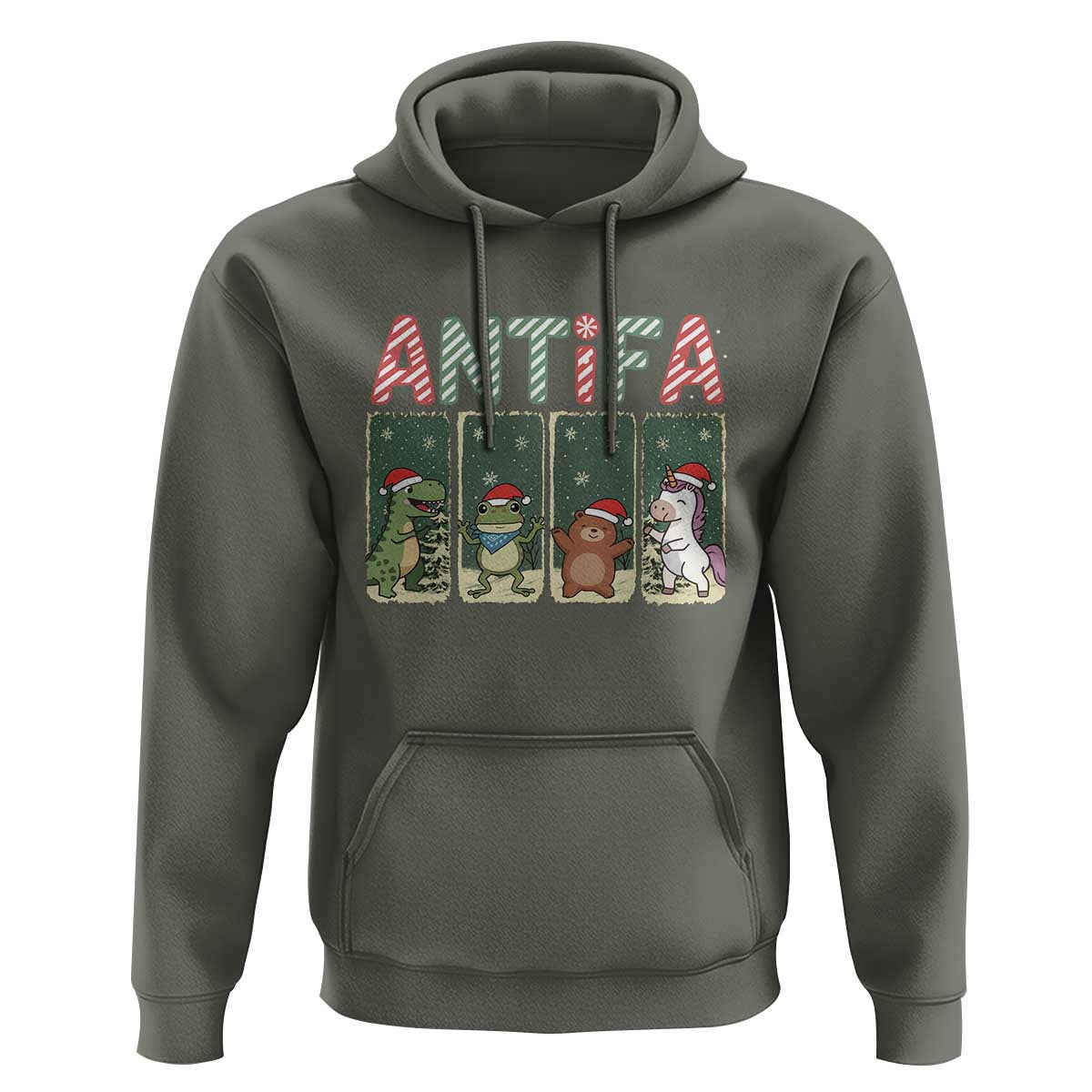 Funny Christmas Frogtifa Hoodie Portland Resist Frog Protest - Wonder Print Shop
