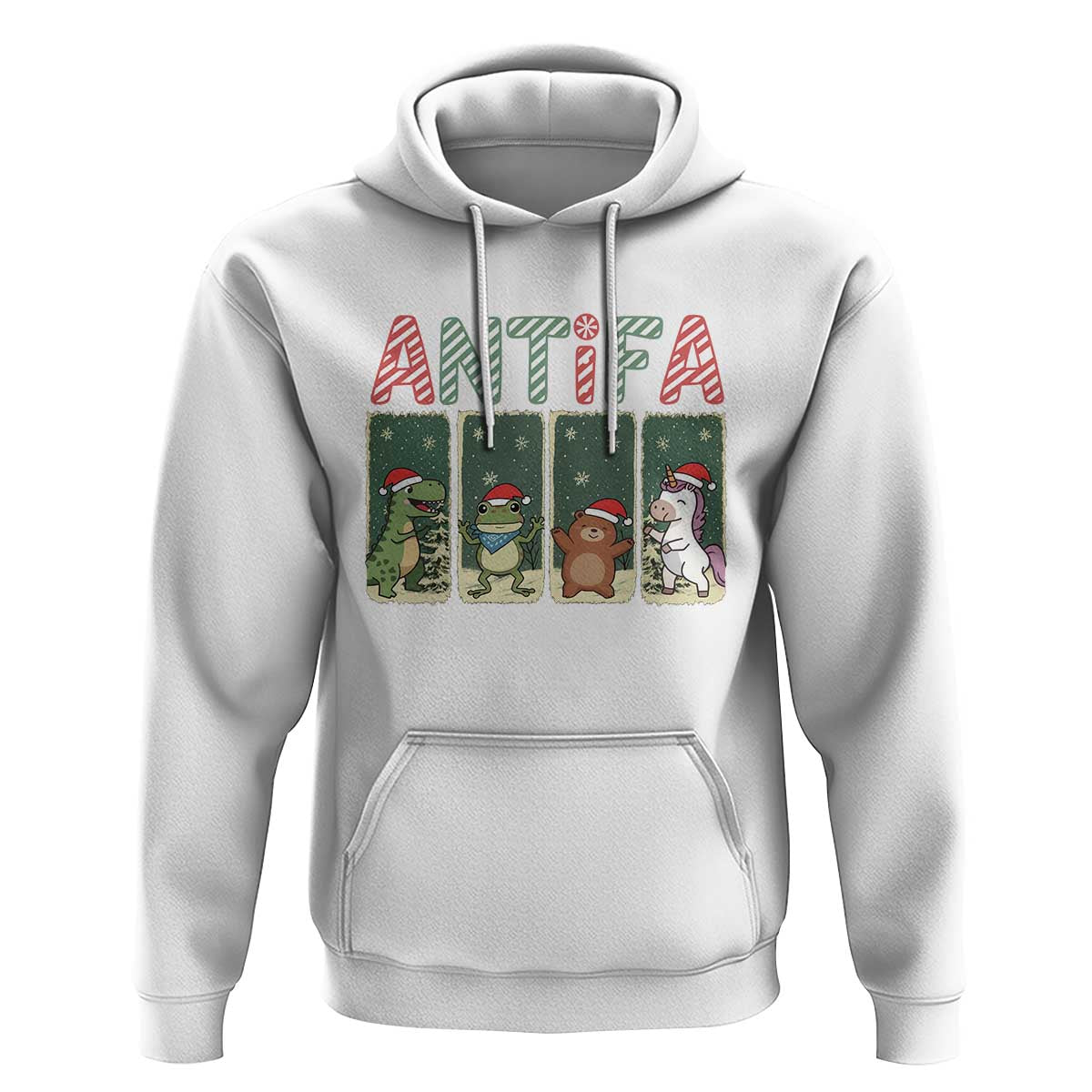 Funny Christmas Frogtifa Hoodie Portland Resist Frog Protest - Wonder Print Shop