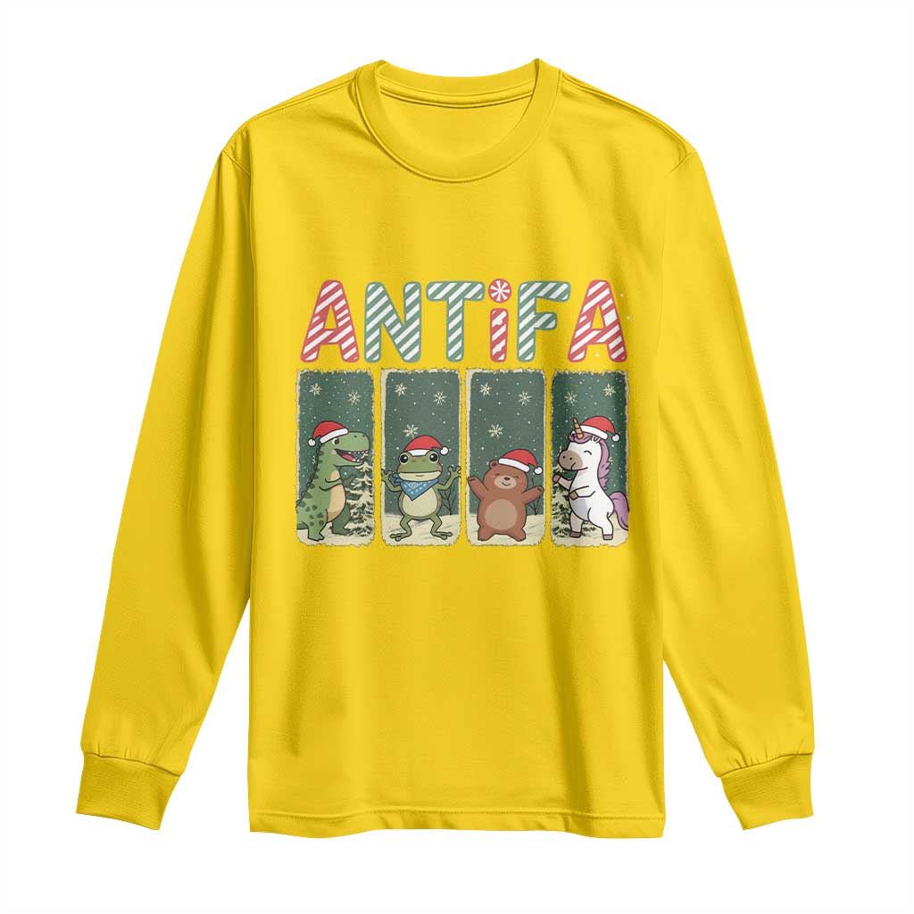 Funny Christmas Frogtifa Long Sleeve Shirt Portland Resist Frog Protest - Wonder Print Shop