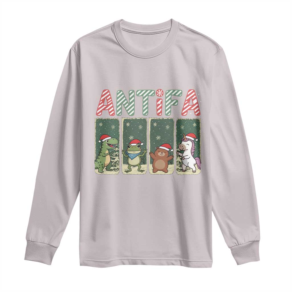 Funny Christmas Frogtifa Long Sleeve Shirt Portland Resist Frog Protest - Wonder Print Shop