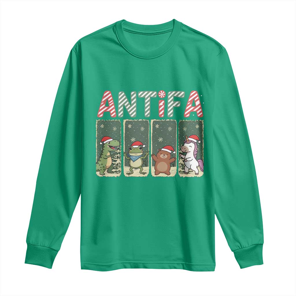 Funny Christmas Frogtifa Long Sleeve Shirt Portland Resist Frog Protest - Wonder Print Shop