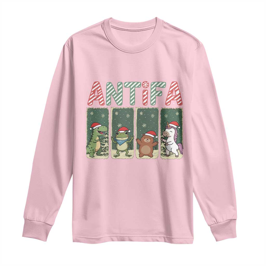 Funny Christmas Frogtifa Long Sleeve Shirt Portland Resist Frog Protest - Wonder Print Shop