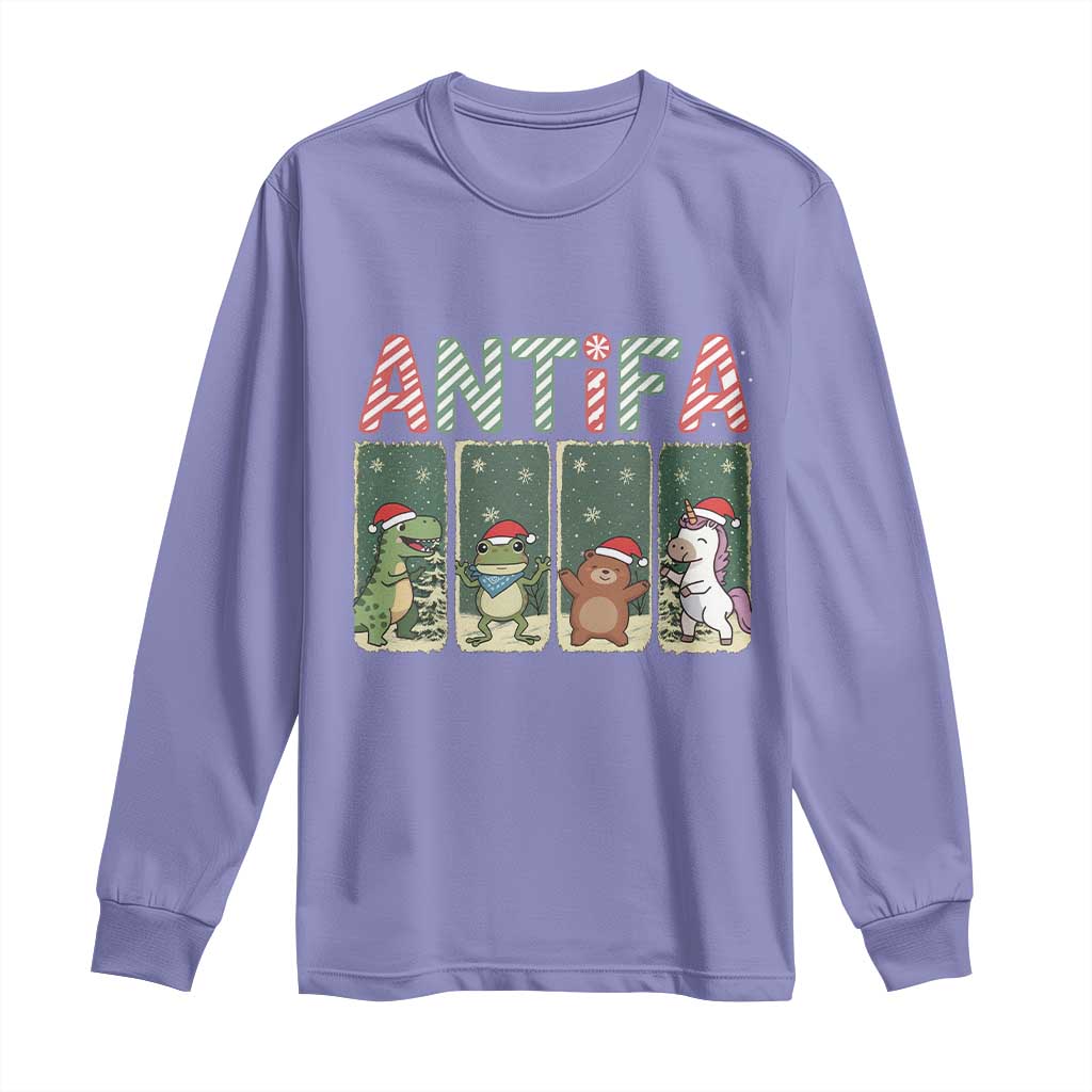 Funny Christmas Frogtifa Long Sleeve Shirt Portland Resist Frog Protest - Wonder Print Shop
