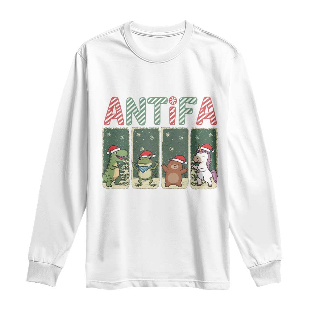 Funny Christmas Frogtifa Long Sleeve Shirt Portland Resist Frog Protest - Wonder Print Shop