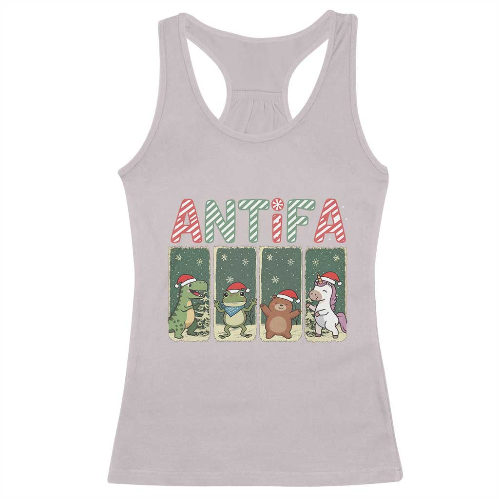 Funny Christmas Frogtifa Racerback Tank Top Portland Resist Frog Protest - Wonder Print Shop