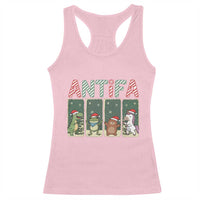 Funny Christmas Frogtifa Racerback Tank Top Portland Resist Frog Protest - Wonder Print Shop