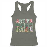 Funny Christmas Frogtifa Racerback Tank Top Portland Resist Frog Protest - Wonder Print Shop