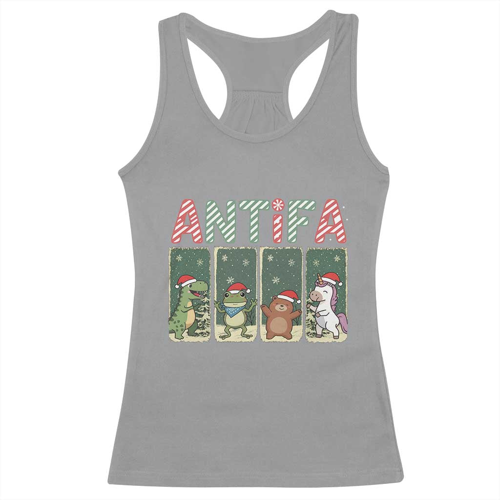 Funny Christmas Frogtifa Racerback Tank Top Portland Resist Frog Protest - Wonder Print Shop