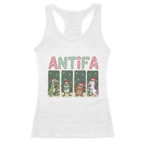 Funny Christmas Frogtifa Racerback Tank Top Portland Resist Frog Protest - Wonder Print Shop
