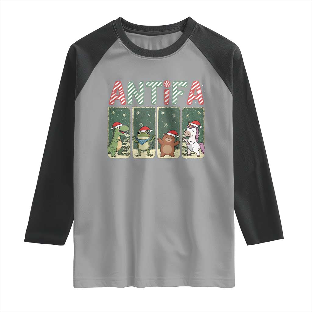 Funny Christmas Frogtifa Raglan Shirt Portland Resist Frog Protest - Wonder Print Shop