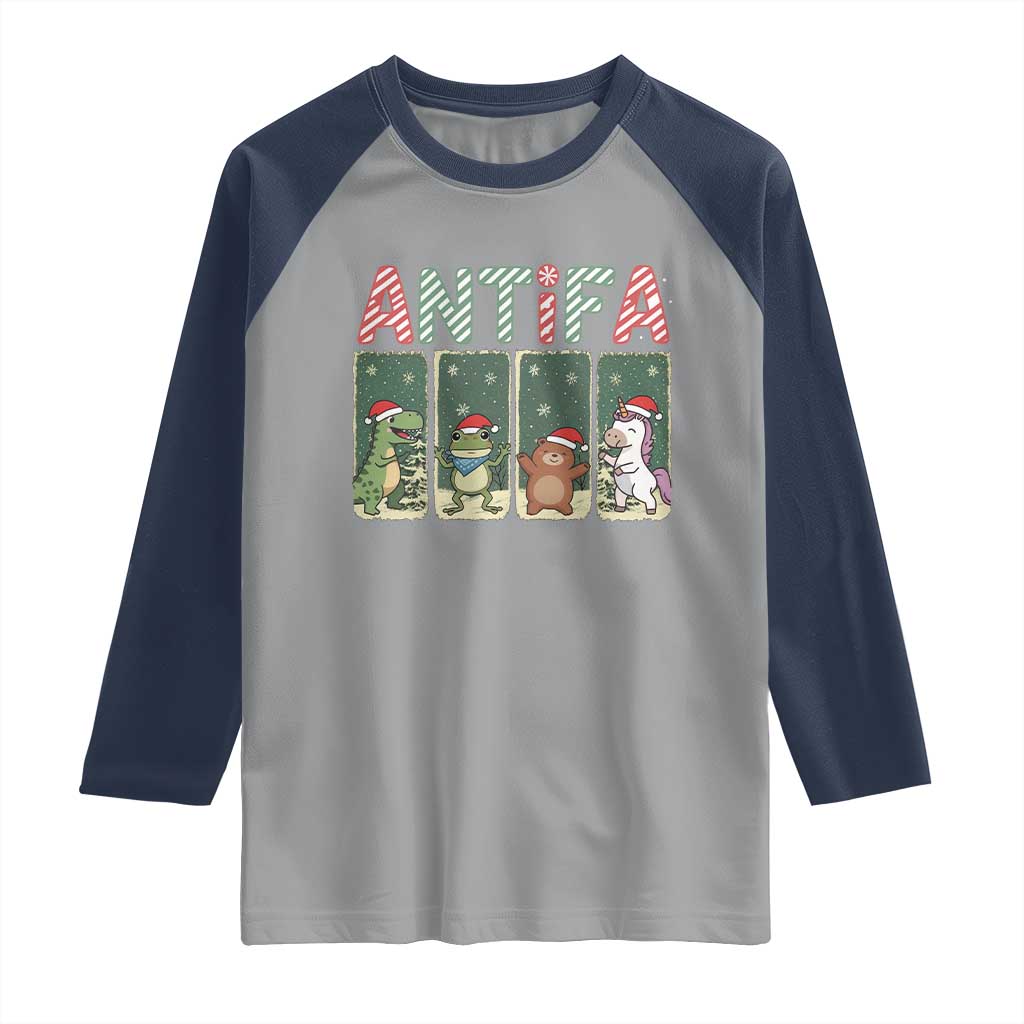 Funny Christmas Frogtifa Raglan Shirt Portland Resist Frog Protest - Wonder Print Shop