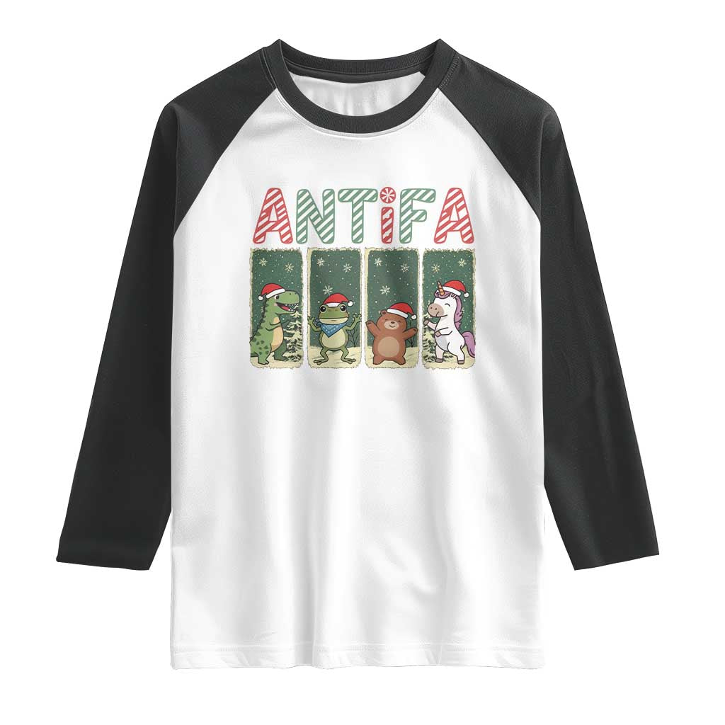 Funny Christmas Frogtifa Raglan Shirt Portland Resist Frog Protest - Wonder Print Shop