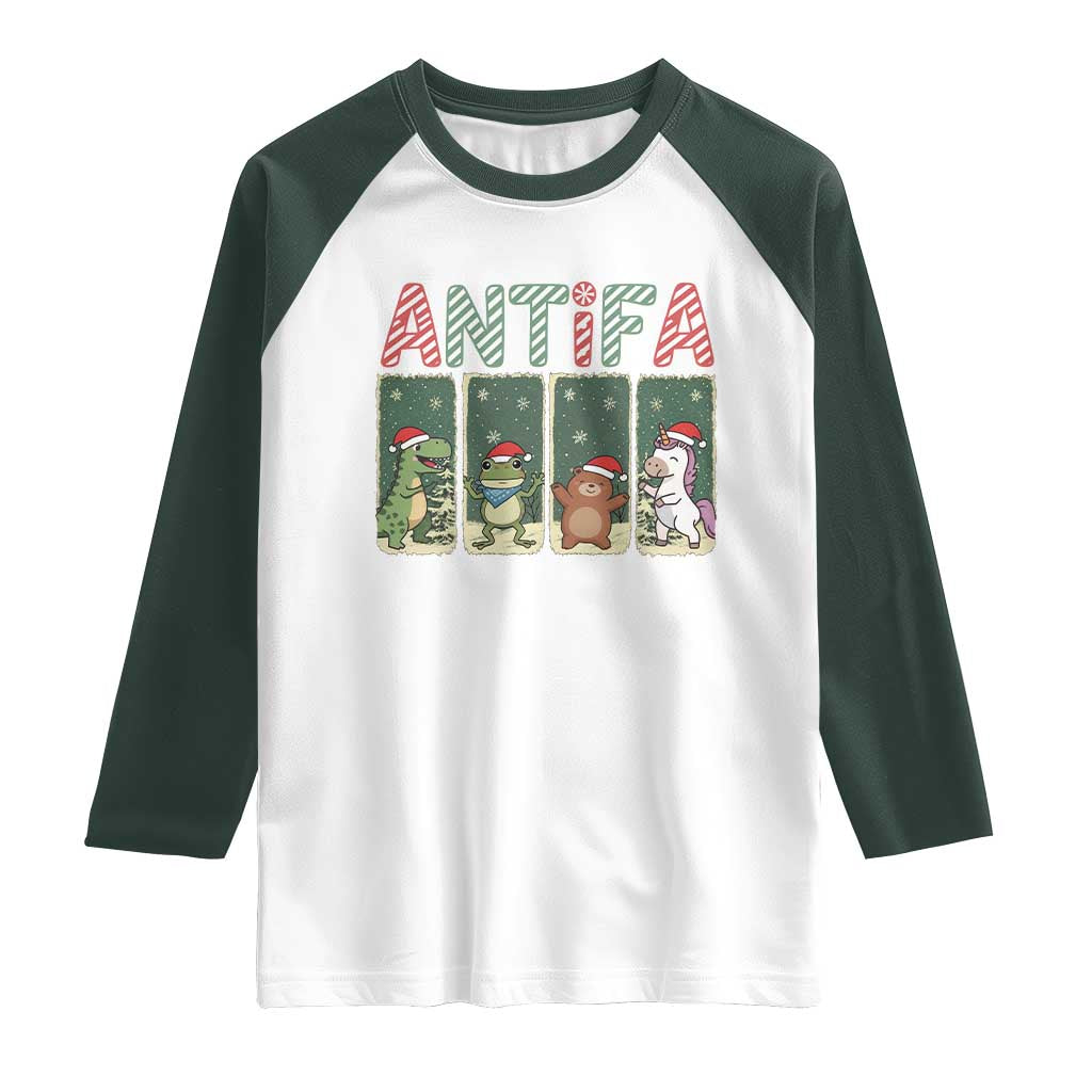 Funny Christmas Frogtifa Raglan Shirt Portland Resist Frog Protest - Wonder Print Shop