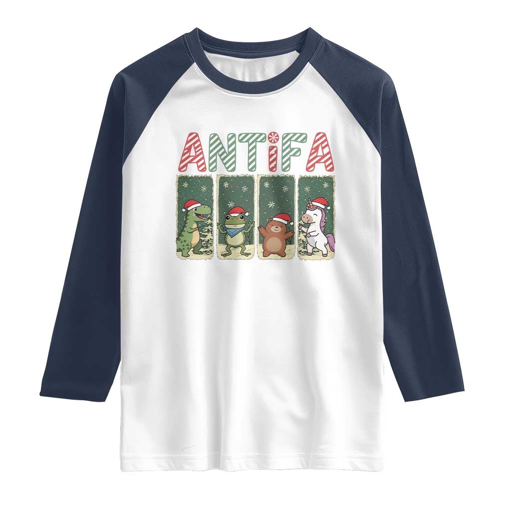 Funny Christmas Frogtifa Raglan Shirt Portland Resist Frog Protest - Wonder Print Shop