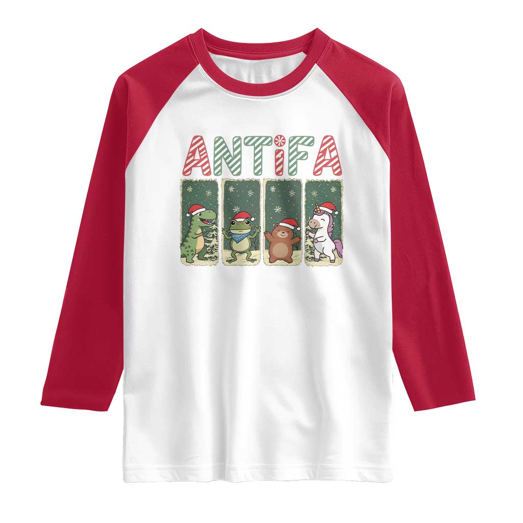 Funny Christmas Frogtifa Raglan Shirt Portland Resist Frog Protest - Wonder Print Shop