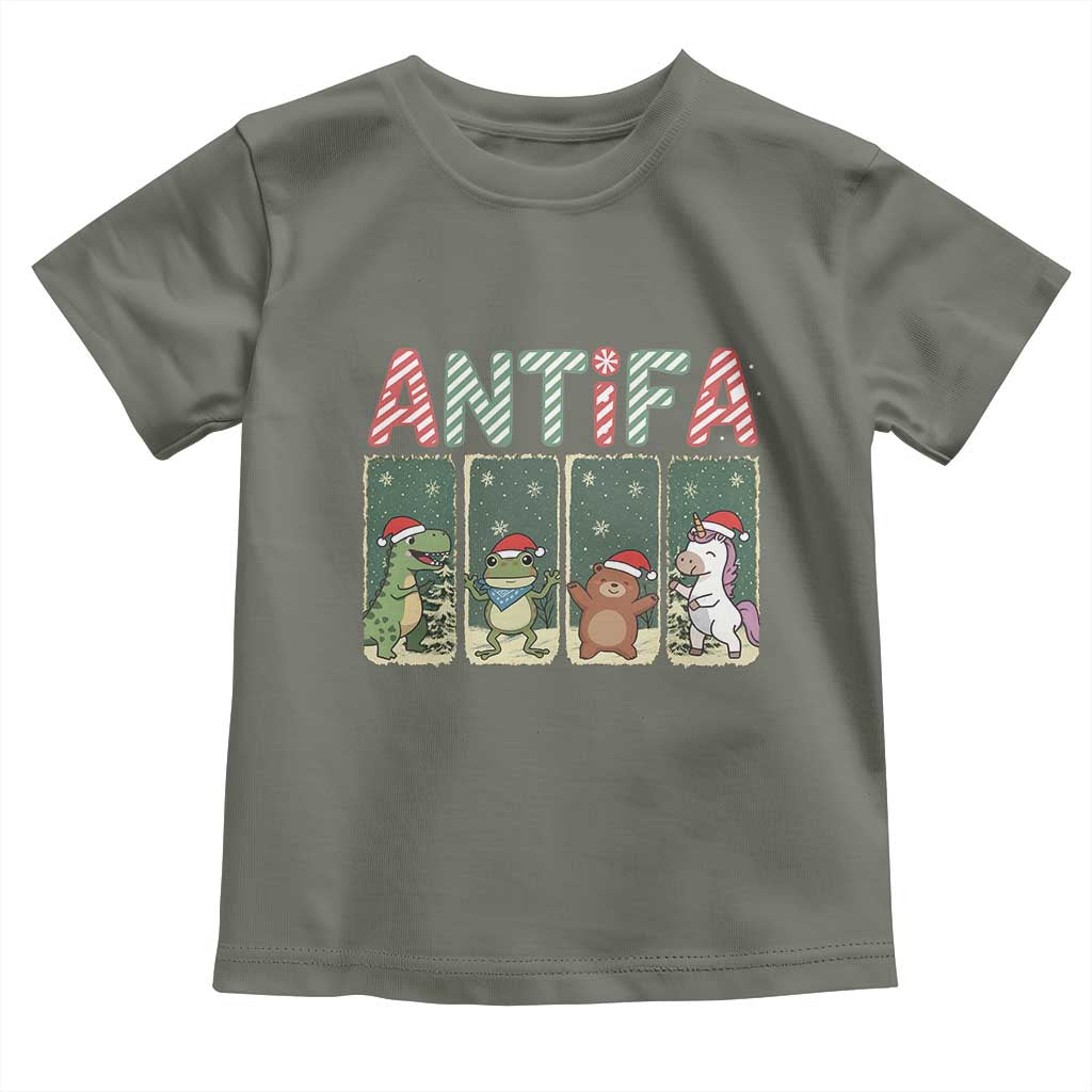 Funny Christmas Frogtifa Toddler T Shirt Portland Resist Frog Protest - Wonder Print Shop