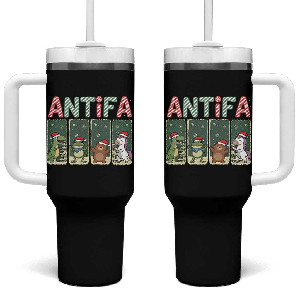 Funny Christmas Frogtifa Tumbler With Handle Portland Resist Frog Protest - Wonder Print Shop