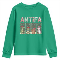Funny Christmas Frogtifa Youth Sweatshirt Portland Resist Frog Protest - Wonder Print Shop