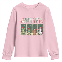 Funny Christmas Frogtifa Youth Sweatshirt Portland Resist Frog Protest - Wonder Print Shop