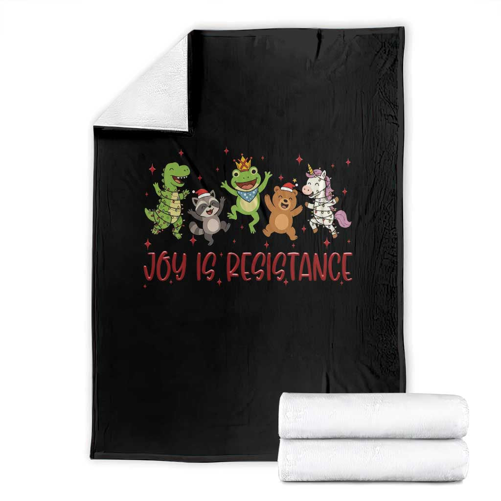 Joy Is Resistance Throw Blanket Funny Portland Frog Protest Christmas Gift - Wonder Print Shop